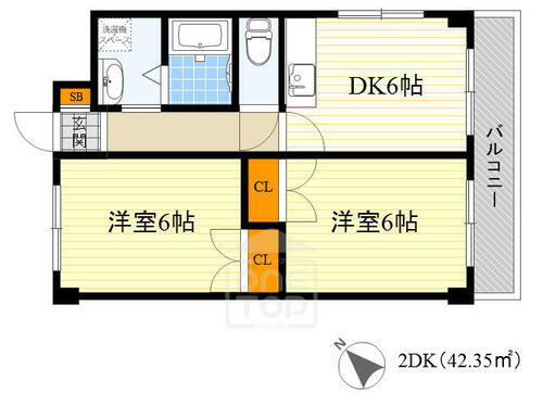 Ｍプラザ城東六番館 9階 2DK 賃貸物件詳細