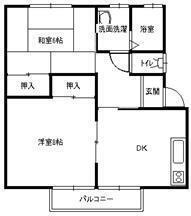 岩手県盛岡市本宮２丁目 2DK アパート 賃貸物件詳細
