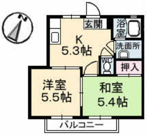 山口県下関市貴船町１丁目 2DK アパート 賃貸物件詳細