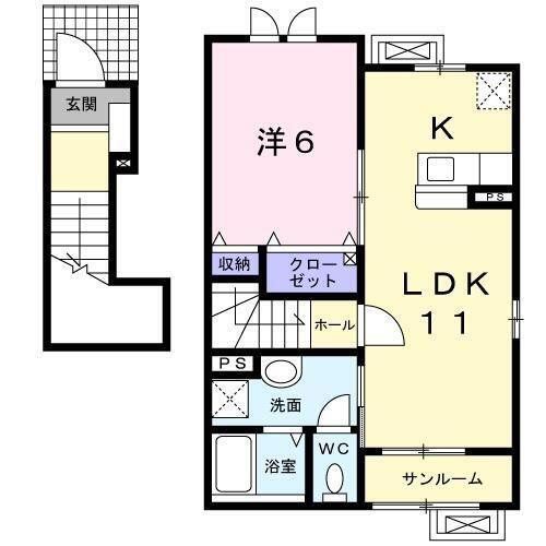 ぼっち 2階 1LDK 賃貸物件詳細