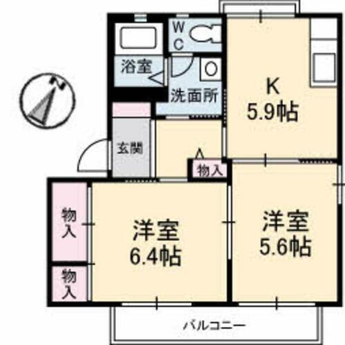 山口県下関市前勝谷町 2K アパート 賃貸物件詳細