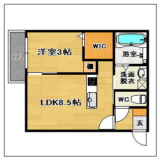 福岡県福岡市西区生の松原２丁目 下山門駅 1LDK アパート 賃貸物件詳細