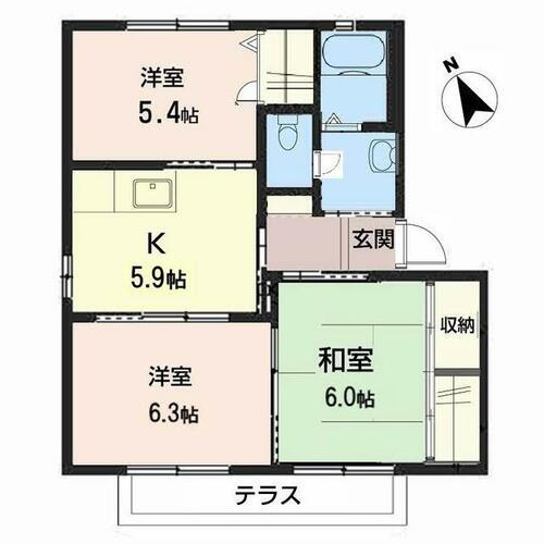 奈良県天理市二階堂上ノ庄町 二階堂駅 3K アパート 賃貸物件詳細