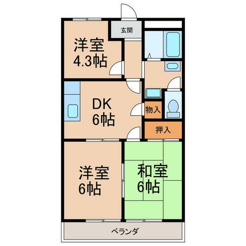 愛知県小牧市間々本町 3DK アパート 賃貸物件詳細