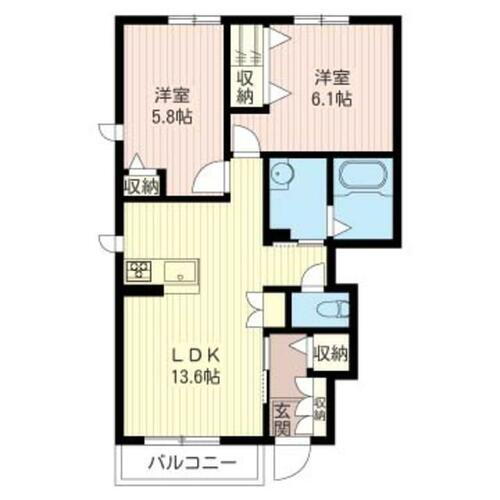 栃木県下野市下古山 石橋駅 2LDK アパート 賃貸物件詳細