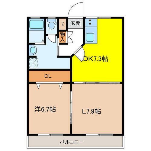 岐阜県羽島郡笠松町西町 西笠松駅 2DK マンション 賃貸物件詳細