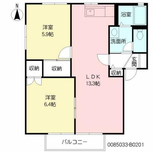 福岡県朝倉市来春 甘木駅 2LDK アパート 賃貸物件詳細