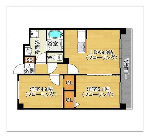 ショウジュン原田 11階 2LDK 賃貸物件詳細