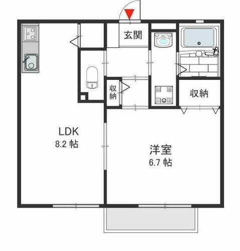 大阪府東大阪市稲田本町２丁目 高井田駅 1LDK アパート 賃貸物件詳細