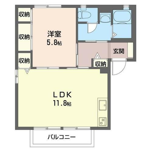 グリーンフィールド　Ⅱ　Ｄ 2階 1LDK 賃貸物件詳細