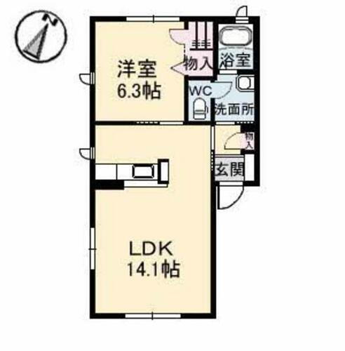 岡山県井原市七日市町 1LDK アパート 賃貸物件詳細