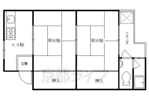 京都府京都市右京区太秦開日町 太秦駅 2K アパート 賃貸物件詳細