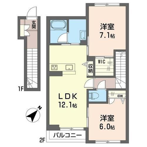 山梨県甲斐市西八幡 2LDK アパート 賃貸物件詳細
