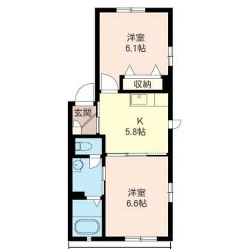 群馬県伊勢崎市境東新井 2K アパート 賃貸物件詳細