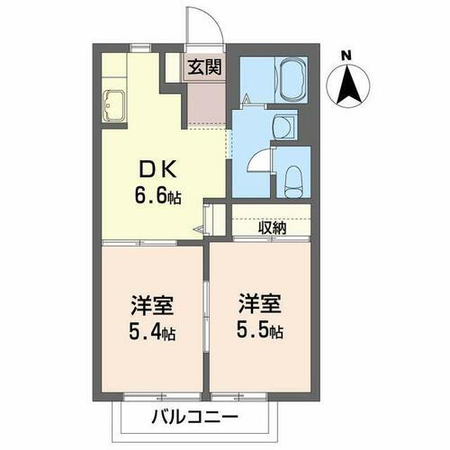 福島県郡山市堤３丁目 2DK アパート 賃貸物件詳細