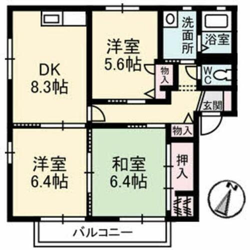 岡山県倉敷市白楽町 3DK アパート 賃貸物件詳細