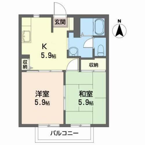 福島県いわき市平泉崎字向原 草野駅 2K アパート 賃貸物件詳細