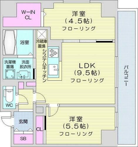  2LDK、都市ガス、エアコン、浴室乾燥機、ネット無料