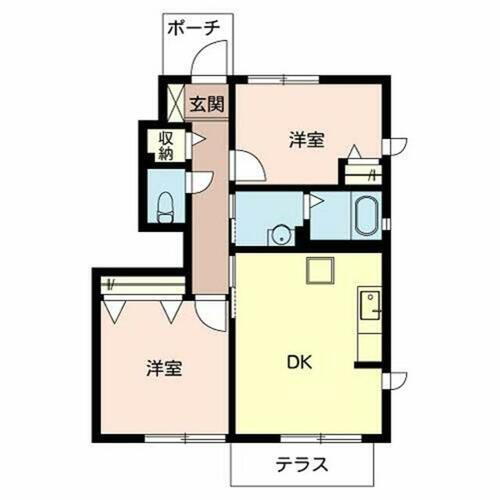 シャーメゾン華 1階 2DK 賃貸物件詳細