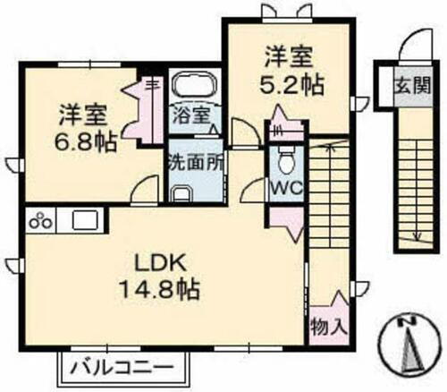 ライツ 2階 2LDK 賃貸物件詳細