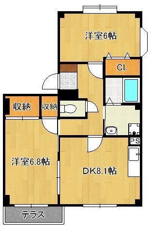 リヴィエールＢ棟 1階 2DK 賃貸物件詳細