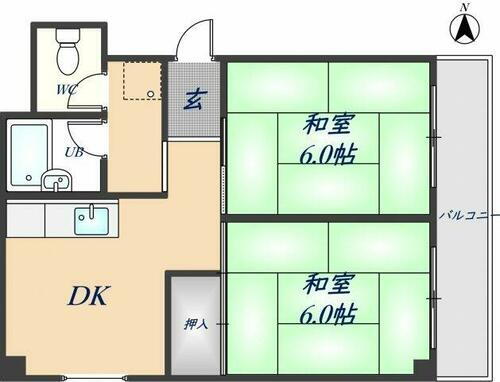 大阪府大東市諸福２丁目 鴻池新田駅 2DK マンション 賃貸物件詳細