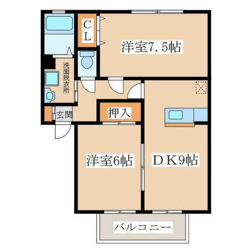 鹿児島県鹿屋市笠之原町 2DK アパート 賃貸物件詳細