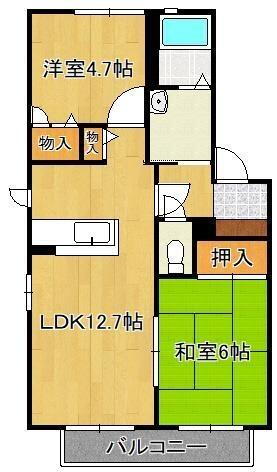 メゾンエムロード　Ｄ棟 1階 2LDK 賃貸物件詳細