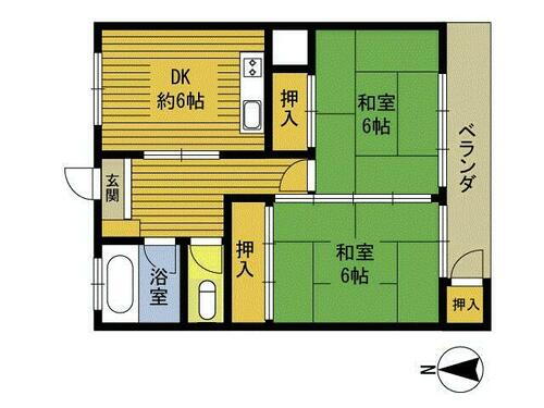 大分県別府市石垣東６丁目 別府大学駅 2DK マンション 賃貸物件詳細