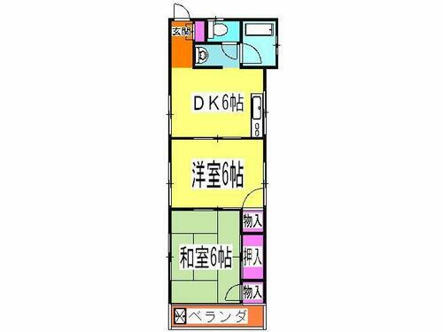 田口第二ハイツ 2階 2DK 賃貸物件詳細