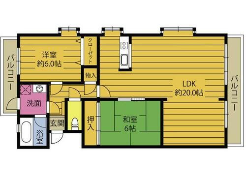 シバタハイム 3階 2LDK 賃貸物件詳細