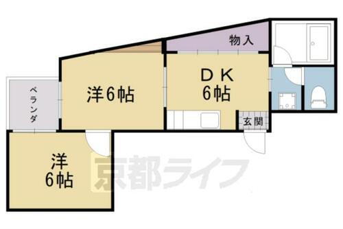 京都府京都市西京区桂浅原町 桂駅 2DK マンション 賃貸物件詳細