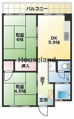 和歌山県和歌山市市小路 紀ノ川駅 2DK マンション 賃貸物件詳細