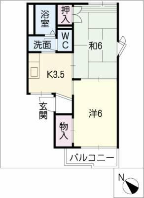 愛知県岡崎市宇頭北町１丁目 宇頭駅 2K アパート 賃貸物件詳細