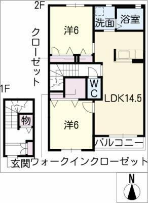 岐阜県大垣市三本木４丁目 大垣駅 2LDK アパート 賃貸物件詳細