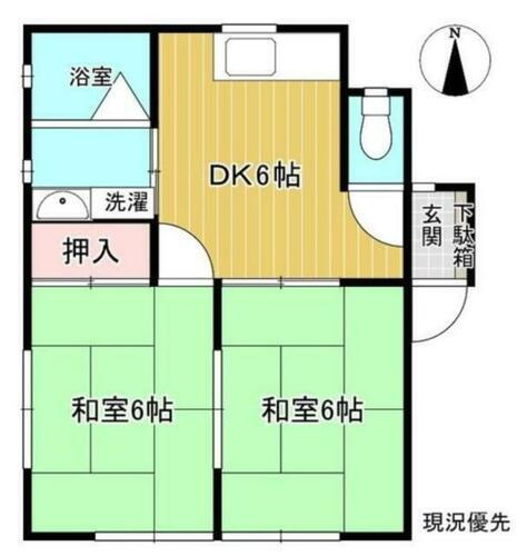 神奈川県横浜市金沢区片吹 能見台駅 2DK アパート 賃貸物件詳細