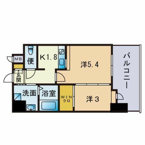 福岡県福岡市博多区博多駅前４丁目 博多駅 2K マンション 賃貸物件詳細