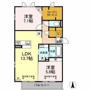 岐阜県各務原市鵜沼三ツ池町５丁目 二十軒駅 2LDK アパート 賃貸物件詳細