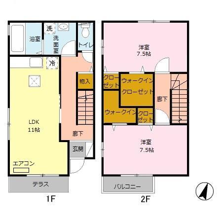 フォンドール　Ⅱ 1階 2LDK 賃貸物件詳細