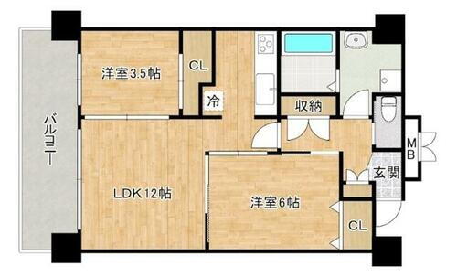 ＣＰタワー 13階 2LDK 賃貸物件詳細