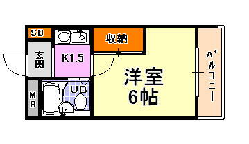 サニーヒル 3階 1K 賃貸物件詳細