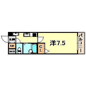 ブロスコート六甲Ⅱ 5階 1K 賃貸物件詳細