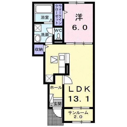 ヴィルド希羽Ⅰ 1階 1LDK 賃貸物件詳細