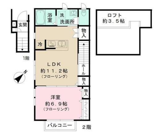 エスポワール鎌ヶ谷 2階 1LDK 賃貸物件詳細