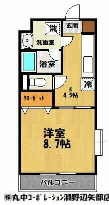 神奈川県相模原市緑区二本松２丁目 橋本駅 1K マンション 賃貸物件詳細