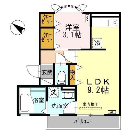 富山県富山市山室 1LDK アパート 賃貸物件詳細