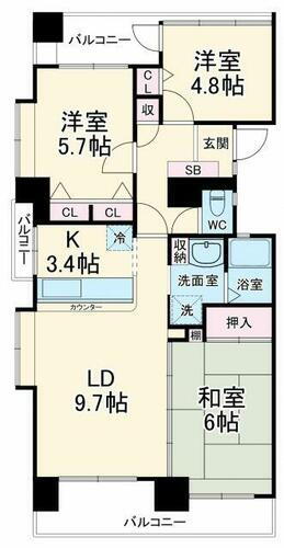 三重県四日市市中部 四日市駅 3LDK マンション 賃貸物件詳細