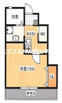 岡山県岡山市中区浜１丁目 西川原駅 1K アパート 賃貸物件詳細