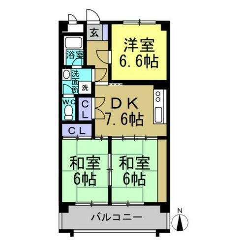 清城コーポラス 1階 3DK 賃貸物件詳細