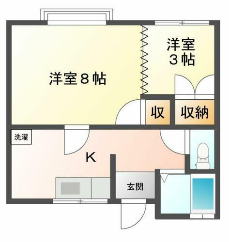 青森県三戸郡階上町蒼前西４丁目 2K アパート 賃貸物件詳細